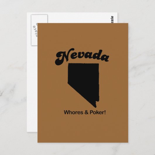 Nevada Motto - Whores en Poker Briefkaart (Voorkant / Achterkant)