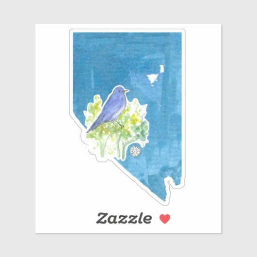 Nevada Mountain Bluebird State Vormsymbolen Sticker (Vel)