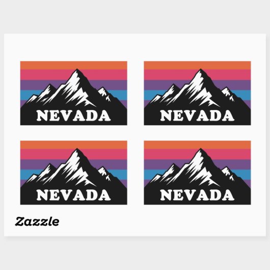 Nevada Mountain Sunset Retro Sticker (Vel)