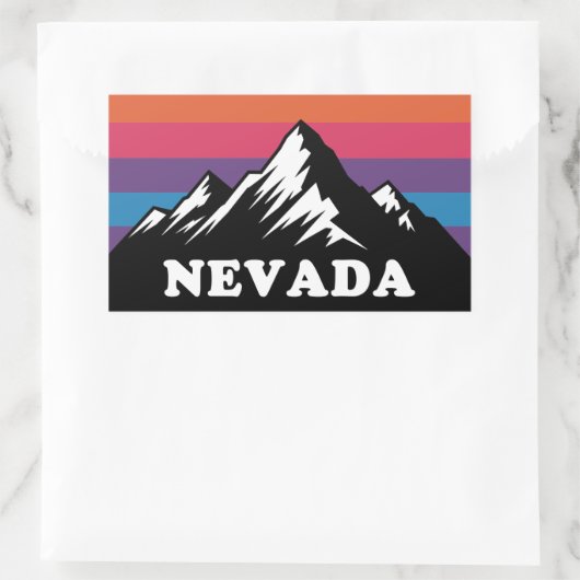 Nevada Mountain Sunset Retro Sticker (Tas)