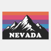 Nevada Mountain Sunset Retro Sticker (Voorkant)