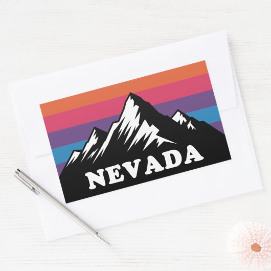 Nevada Mountain Sunset Retro Sticker (Envelop)