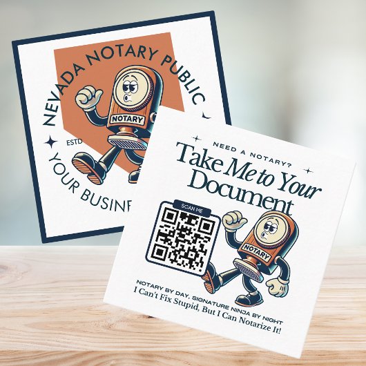 Nevada Notaris Publiek met QR Code Fun Professiona Vierkante Visitekaartje