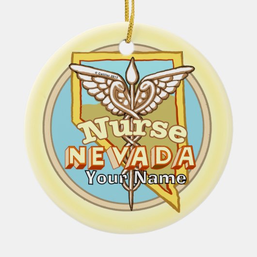 Nevada Nurse Caduceus  Ornament  (Voorkant)