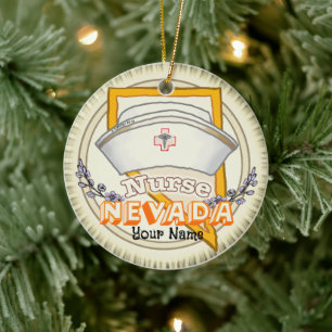 Nevada Nurse Keramisch Ornament