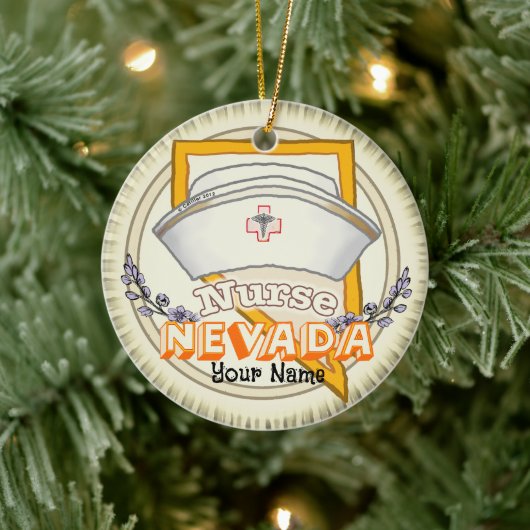 Nevada Nurse Keramisch Ornament (Boom)