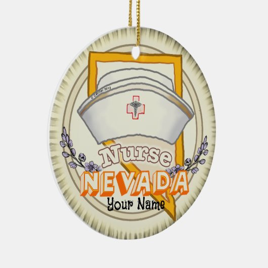 Nevada Nurse Keramisch Ornament (Rechts)