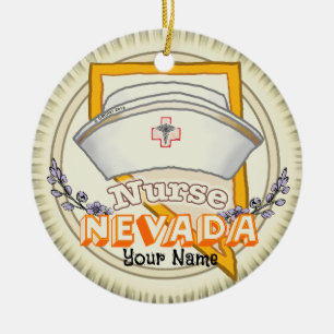 Nevada Nurse Keramisch Ornament
