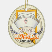 Nevada Nurse Keramisch Ornament (Links)