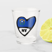 Nevada, NV-staatsvlag in Heart Shot Glas (Voorkant)
