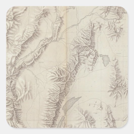 Nevada Plateau Topografisch Vierkante Sticker (Voorkant)