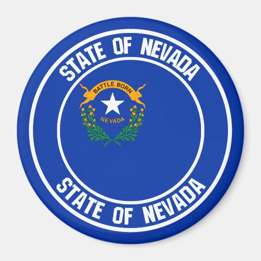Nevada Round Emblem Magneet (Voorkant)