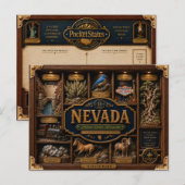 Nevada Shadow Box 3D Figuur Staat Briefkaart (Voorkant / Achterkant)