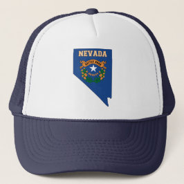 Nevada Silhouette Map Shaped State Flag Trucker Pet