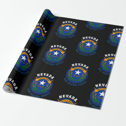NEVADA SILVER STATE FLAG CADEAUPAPIER (Uitgerold)