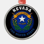 NEVADA SILVER STATE FLAG METALEN ORNAMENT (Voorkant)