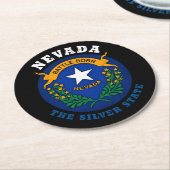 NEVADA SILVER STATE FLAG RONDE KARTONNEN ONDERZETTER (Gebogen)