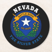 NEVADA SILVER STATE FLAG RONDE KARTONNEN ONDERZETTER (Voorkant)