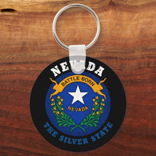 NEVADA SILVER STATE FLAG SLEUTELHANGER (Voorkant)