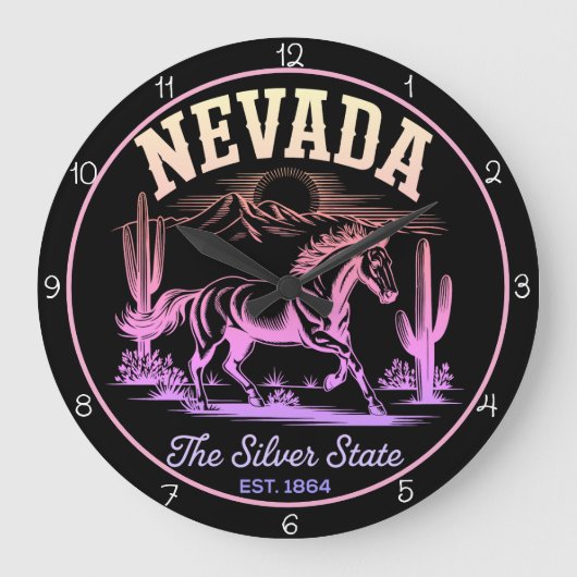 Nevada Silver State Horse Grote Klok (Voorkant)