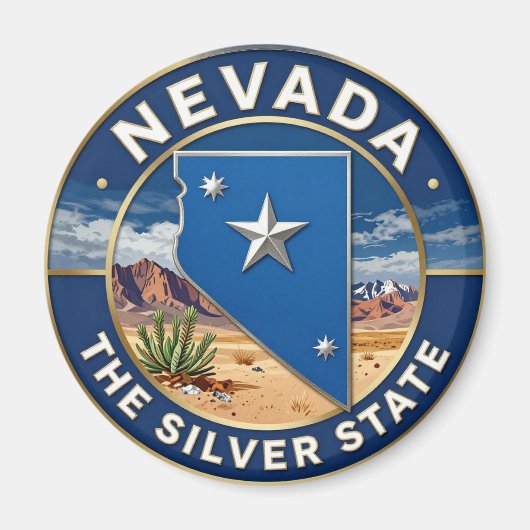 NEVADA Silver State Woestijn Erfgoed Magneet (Voorkant)