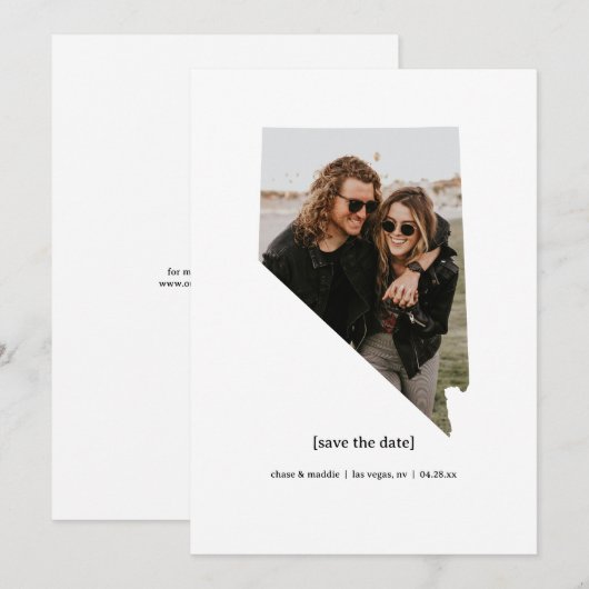 Nevada Sla de datum fotokaart op Save The Date (Voorkant / Achterkant)