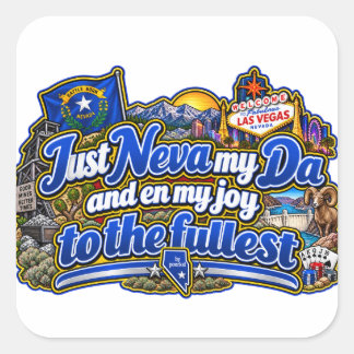 Nevada Square T-shirt Vierkante Sticker