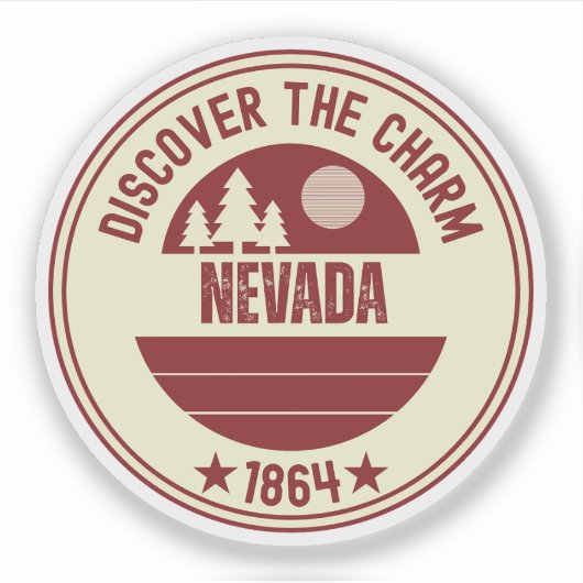 Nevada Staat - Woestijnsouvenir Sticker (Voorkant)