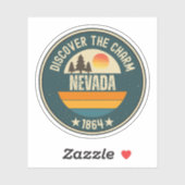 Nevada Staat - Zilveren Staat Souvenir Sticker (Vel)
