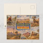 Nevada Staatsansichtkaart Briefkaart (Voorkant / Achterkant)