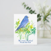 Nevada State Bird Mountain Bluebird Briefkaart (Staand voorkant)