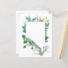 Nevada State Bloem Sagebrush Mountain Bluebird Briefkaart