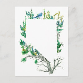 Nevada State Bloem Sagebrush Mountain Bluebird Briefkaart