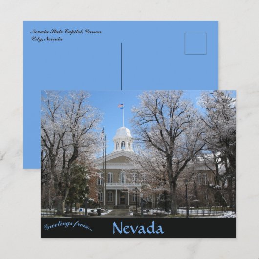 Nevada State Capitol Carson City Nevada Briefkaart (Voorkant / Achterkant)