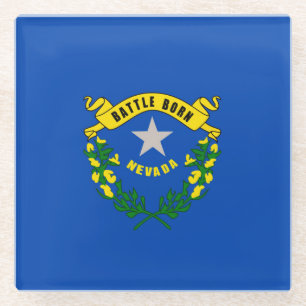 Nevada State Flag Design Decor Glazen Onderzetter
