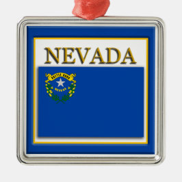 Nevada State Flag Kerstversiering Metalen Ornament