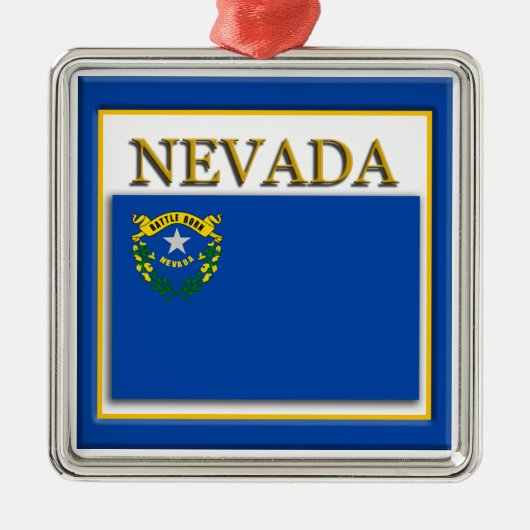 Nevada State Flag Kerstversiering Metalen Ornament (Voorkant)