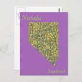 Nevada State Flower Collage Map Briefkaart (Voorkant / Achterkant)