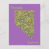 Nevada State Flower Collage Map Briefkaart (Voorkant)