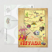 Nevada State Map Briefkaart (Voorkant / Achterkant)