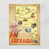 Nevada State Map Briefkaart (Voorkant)