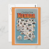Nevada State Map Briefkaart (Voorkant / Achterkant)
