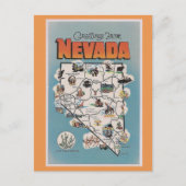 Nevada State Map Briefkaart (Voorkant)