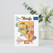 Nevada State Map met toeristische bestemmingen Briefkaart (Staand voorkant)
