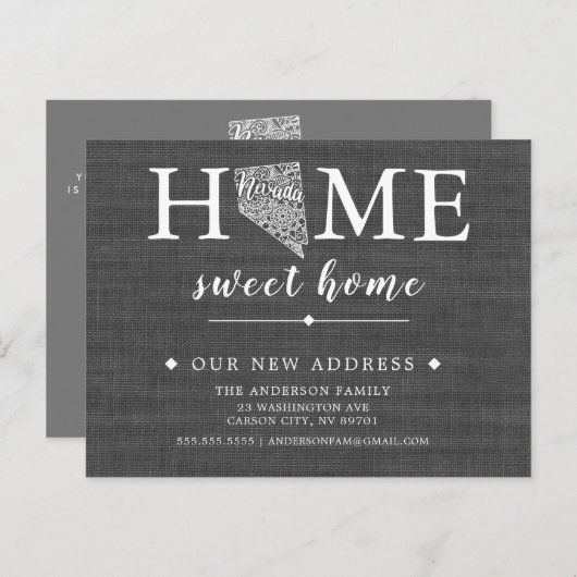 NEVADA State Moving Aankondiging Post Kaart (Voorkant / Achterkant)