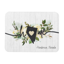 Nevada State Personalized Home City Rustic Floral