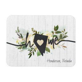 Nevada State Personalized Home City Rustic Floral Magneet