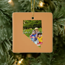 Nevada State Photo insert and town name Keramisch Ornament