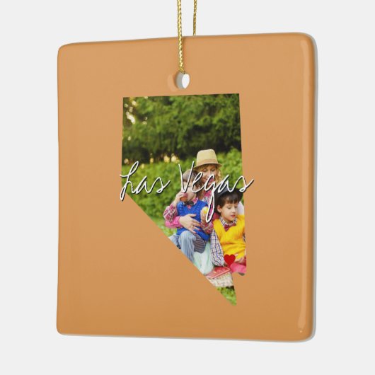 Nevada State Photo insert and town name Keramisch Ornament (Links)