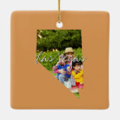 Nevada State Photo insert and town name Keramisch Ornament (Achterkant)
